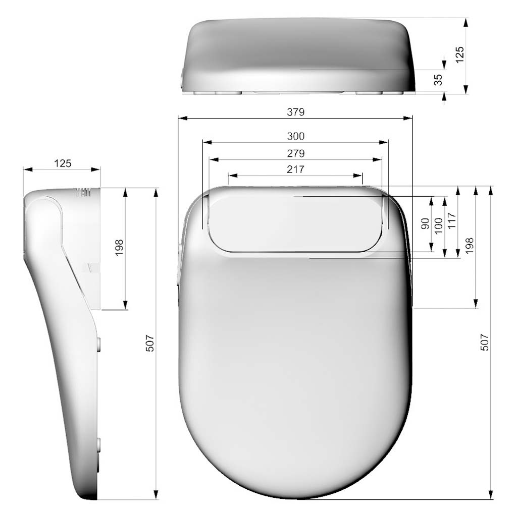 Rozměry bidetu WG-320A